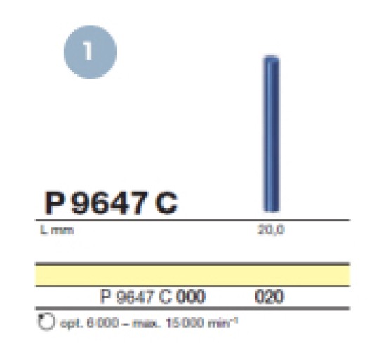 Полировочный бор по металлу 1-я ступень D+Z  / P 9647 C 000.020